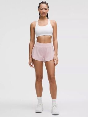 LULULEMON Pink Haze FAST & FREE High Rise Classic Fit 3" Split Shorts Sz L